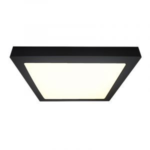 Aluminium flush ceiling light black, Rolo, 18W, 4000K LED