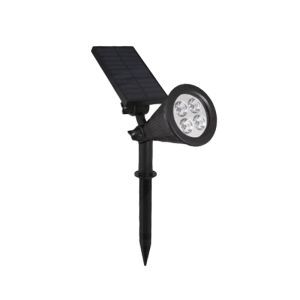 Black solar garden spike light, Oualid, 2W, 5500K LED, IP65