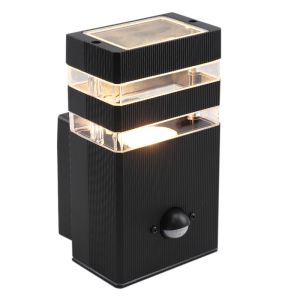 Aluminium outdoor wall light with motion sensor black, Albin, IP54
