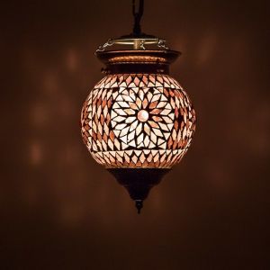 Purple oriental pendant light mosaic, Nisrin