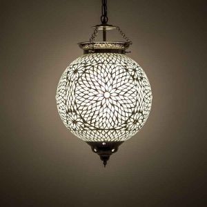 Transparent oriental pendant light mosaic, Aziza
