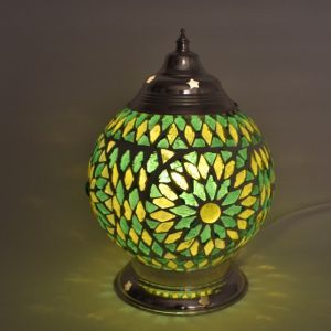 Green oriental table lamp mosaic, Sabri