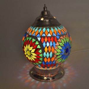 Multicoloured oriental table lamp mosaic, Sabri