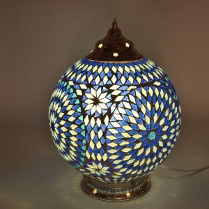 Blue oriental table lamp mosaic, Dalil