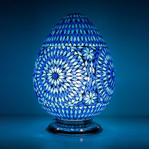 Blue oriental table lamp mosaic, Lara