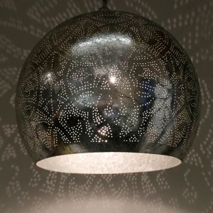 Silver oriental pendant light filigree, Alyssa
