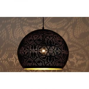 Black oriental pendant light filigree, Kenza