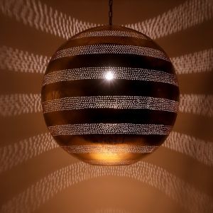 Golden oriental pendant light filigree, Nimra
