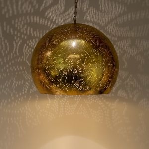 Golden oriental pendant light filigree, Kenza
