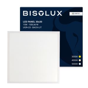 300x300 LED Panel - 100 lm/W - UGR<23 - Adjustable White - Back-Lit