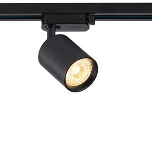 Black 3-phase track spotlight Jayla, 10W, 4000K, Pro