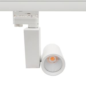 White 3-phase track spotlight Deena, 28W, 3000K, Pro