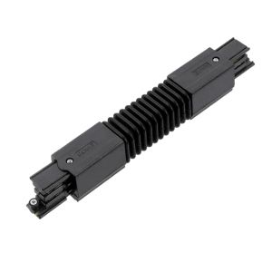 Flexible connector for 3-phase track lighting, black, Pro