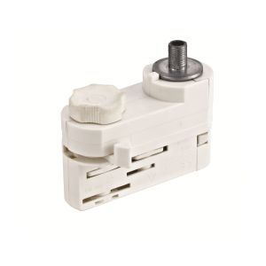 Pendant adapter for 3-phase track lighting, white, Pro