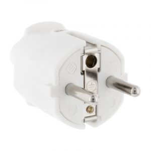 Plug SCHUKO PVC 10/16 Ampere, White
