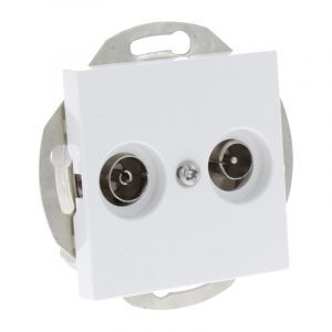 Q-Link S-Line Socket Built-in Radio / TV, Polar white