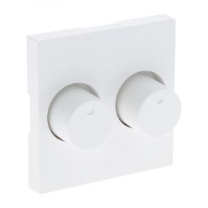 Q-Link S-Line Central plate with button Duodimmer, Polar white