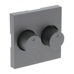 Q-Link S-Line Central plate with button Duodimmer, Black / anthracite