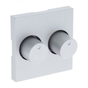 Q-Link S-Line Central plate with Button Duodimmer, Gray / aluminum colored