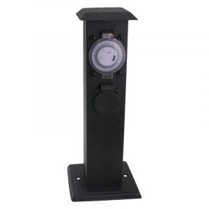 Exin garden pole 3-fold black, timer switched