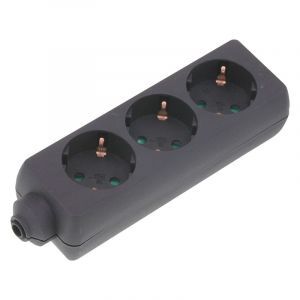 Exin power strip 3-way, earthed, 2500w black