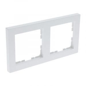 Q-Link S-Line cover frame 2-gang, Polar white