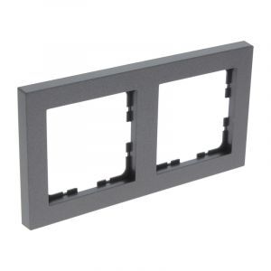 Q-Link S-Line cover frame 2-gang, black / anthracite