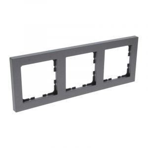 Q-Link S-Line cover frame 3-gang, black / anthracite