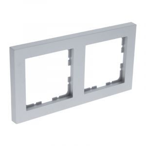 Q-Link S-Line cover frame 2-gang, Gray / aluminum colored
