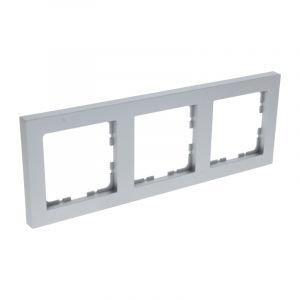 Q-Link S-Line cover frame 3-gang, Gray / aluminum colored