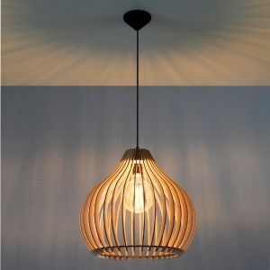 Wood pendant light brown, Gudo
