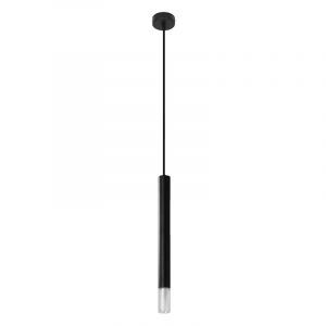 Glass pendant light black, Ishani