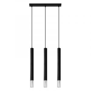 Glass pendant light black, Ishani