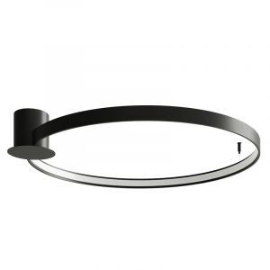 Aluminium flush ceiling light black, Ringo, 50W, 3000K LED