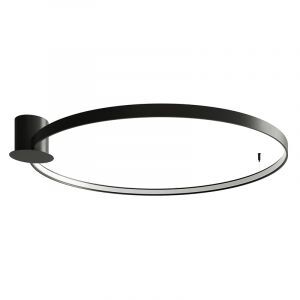 Aluminium flush ceiling light black, Ringo, 70W, 3000K LED