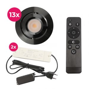 13 adjustable porch spotlights Rona, IP44, with connection set and remote control, black