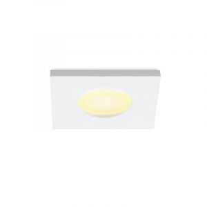 Square white porch light Dico, IP65, dimmable