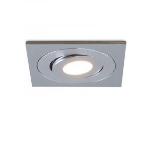 Rona square adjustable porch spotlight, IP44, dimmable, chrome