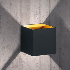 Black up down wall light modern, Eva, 4,3W, 3000K LED