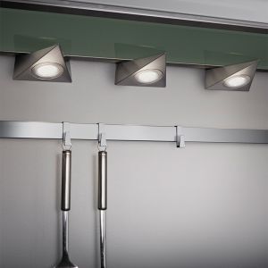 Nickel under cabinet lighting metal, Zerdali, 3W, 3000K LED, with switch