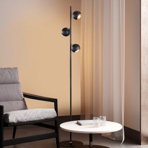 Black floor lamp modern, Prato, with switch