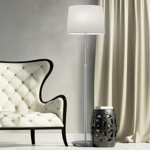 Nickel floor lamp classic, Niva, with pull switch