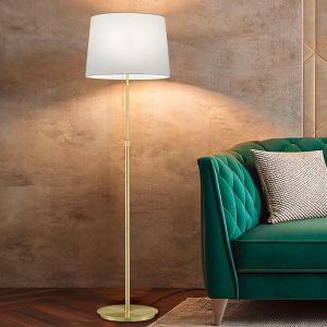 Brass floor lamp classic, Niva, with pull switch