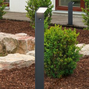 Anthracite outdoor floor lamp with motion sensor modern, Solana, 9W, 3000K LED, IP54