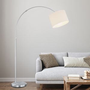 Nickel floor lamp metal, Ledbury, with switch
