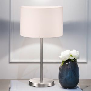 Nickel table lamp metal, Ledbury, with switch