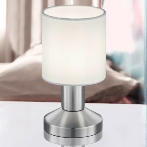 Nickel table lamp metal, Nordby, with switch