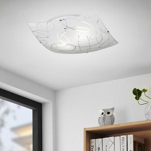 White flush ceiling light classic, Antoine