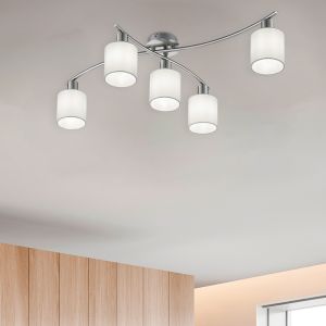 Nickel flush ceiling light metal, Nordby