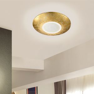 Golden flush ceiling light classic, Wilke, 12W, 3000K LED